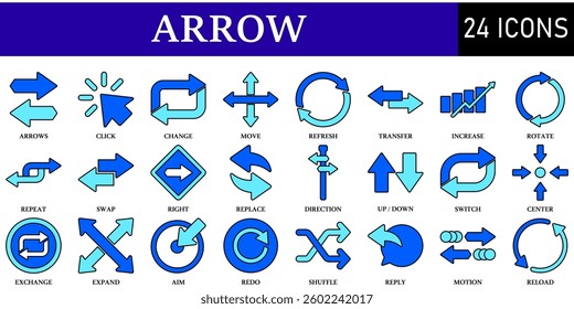 Set of Arrow Icons or symbols Vector fully editable file.