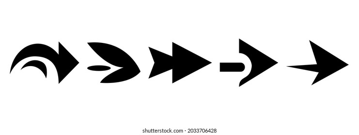 Set of arrow icons, unique arrow icons, arrow vectors.
