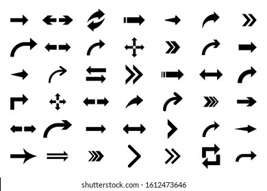 A set of arrow icons with various directions, set of vector flat arrows collection of concept arrows for web design, mobile apps or presentation