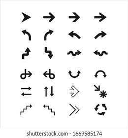 A set of arrow icons with various directions