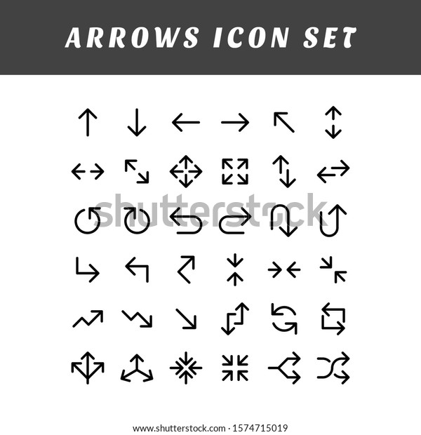 Set Arrow Icons Various Directions Stock Vector (Royalty Free) 1574715019