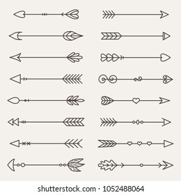 A set of arrow icons. Vector illustration.