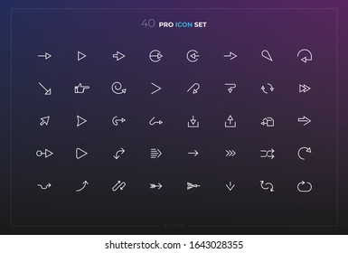 Set arrow icons vector illustration of web design elements.