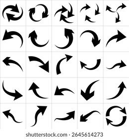 Set of arrow icons. vector illustration arrow shapes in various styles.
