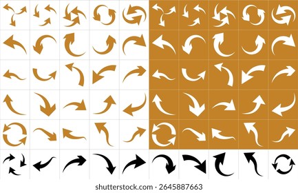 Set of arrow icons. vector illustration arrow shapes in various styles.