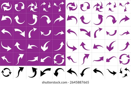 Set of arrow icons. vector illustration arrow shapes in various styles.