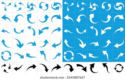 Set of arrow icons. vector illustration arrow shapes in various styles.