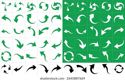 Set of arrow icons. vector illustration arrow shapes in various styles.