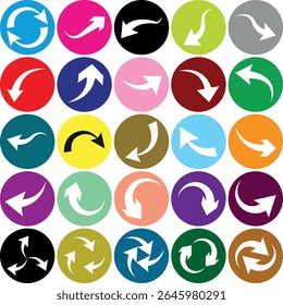 Set of arrow icons. vector illustration arrow shapes in various styles.