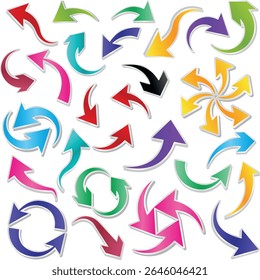 Set of arrow icons. vector illustration arrow shapes in various styles.