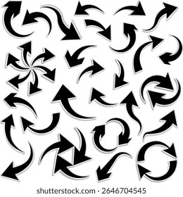 Set of arrow icons. vector illustration arrow shapes in various styles.