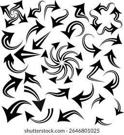 Conjunto de iconos de flecha. Formas de flecha de Ilustración vectorial en varios estilos.