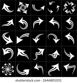 Set of arrow icons. vector illustration arrow shapes in various styles.