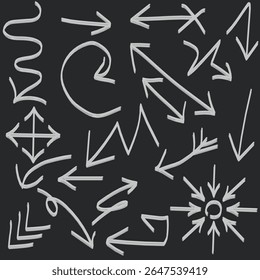 Conjunto de iconos de flecha. Formas de flecha de Ilustración vectorial en varios estilos.