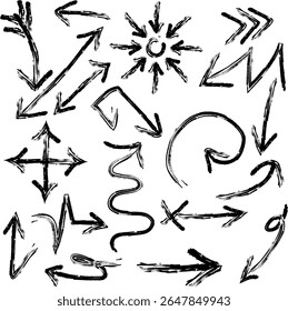 Conjunto de iconos de flecha. Formas de flecha de Ilustración vectorial en varios estilos.