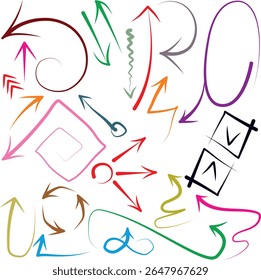 Set of arrow icons. vector illustration arrow shapes in various styles.