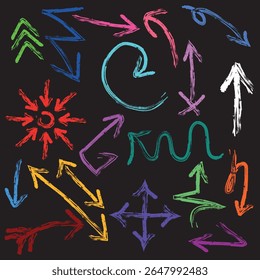 Set of arrow icons. vector illustration arrow shapes in various styles.