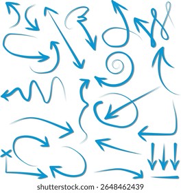 Set of arrow icons. vector illustration arrow shapes in various styles.