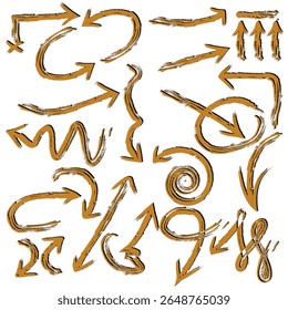 Set of arrow icons. vector illustration arrow shapes in various styles.