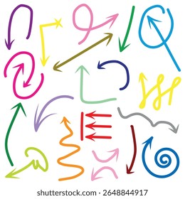 Set of arrow icons. vector illustration arrow shapes in various styles.