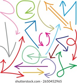 Set of arrow icons. vector illustration arrow shapes in various styles.