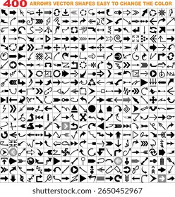 Set of arrow icons. vector illustration arrow shapes in various styles.