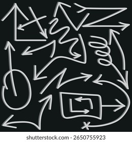 Set of arrow icons. vector illustration arrow shapes in various styles.