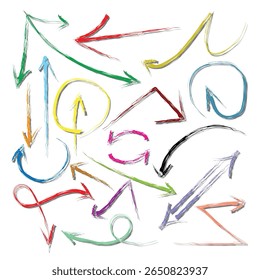 Set of arrow icons. vector illustration arrow shapes in various styles.