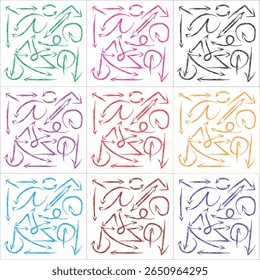 Set of arrow icons. vector illustration arrow shapes in various styles.
