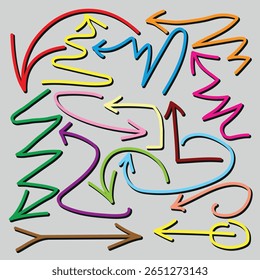 Ensemble d'icônes fléchées. illustration vectorielle de formes de flèche dans différents styles.