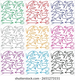 Ensemble d'icônes fléchées. illustration vectorielle de formes de flèche dans différents styles.