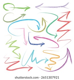 Ensemble d'icônes fléchées. illustration vectorielle de formes de flèche dans différents styles.