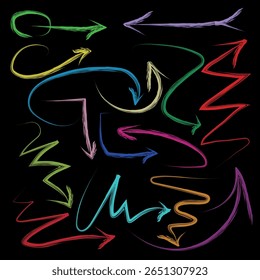 Ensemble d'icônes fléchées. illustration vectorielle de formes de flèche dans différents styles.