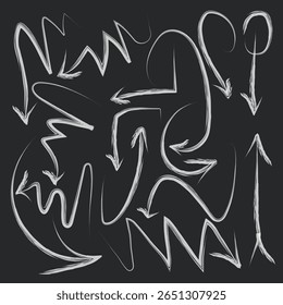 Ensemble d'icônes fléchées. illustration vectorielle de formes de flèche dans différents styles.