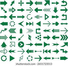 Set of arrow icons. vector illustration arrow shapes in various styles.