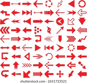 Set of arrow icons. vector illustration arrow shapes in various styles.