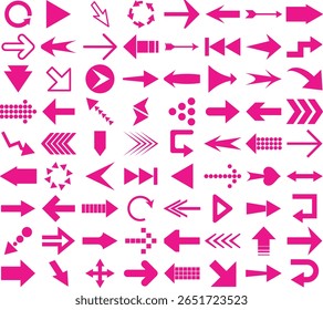Ensemble d'icônes fléchées. illustration vectorielle de formes de flèche dans différents styles.