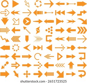 Ensemble d'icônes fléchées. illustration vectorielle de formes de flèche dans différents styles.