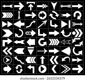Ensemble d'icônes fléchées. illustration vectorielle de formes de flèche dans différents styles.