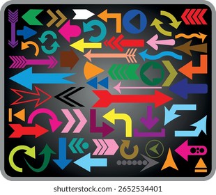 Ensemble d'icônes fléchées. illustration vectorielle de formes de flèche dans différents styles.