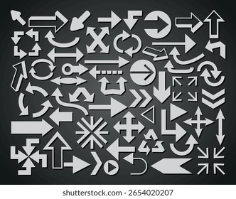 Set of arrow icons. vector illustration arrow shapes in various styles.
