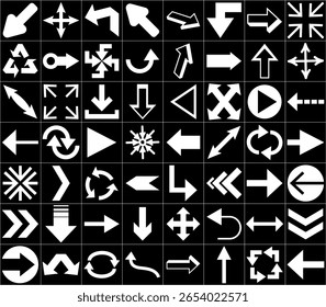 Conjunto de iconos de flecha. Formas de flecha de Ilustración vectorial en varios estilos.