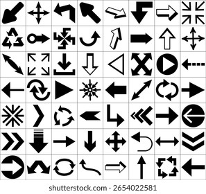 Set of arrow icons. vector illustration arrow shapes in various styles.