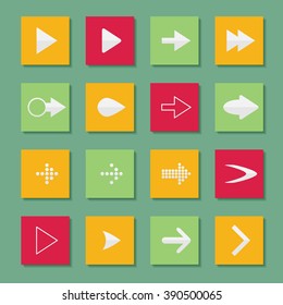 Set arrow icons vector illustration of web design elements.