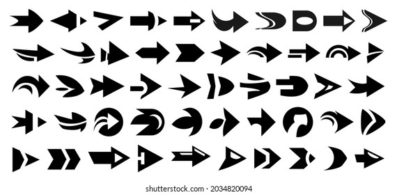 Conjunto de iconos de flecha, vectores de flecha abstractos y diseño único.