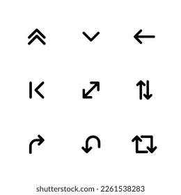 Set von Pfeilsymbolen für das Web