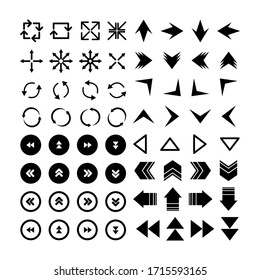 A set of arrow illustration icons with various directions, set of vector flat arrows collection of concept arrows for web design, mobile apps or presentation. vector