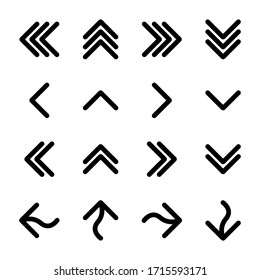 A set of arrow illustration icons with various directions, set of vector flat arrows collection of concept arrows for web design, mobile apps or presentation. vector