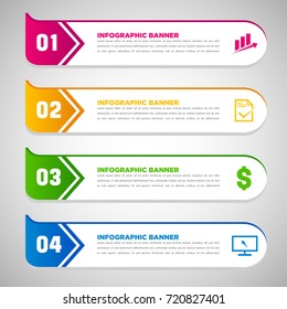 Set of arrow infographic banners template