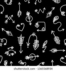 set of arrow isolated cute black and white